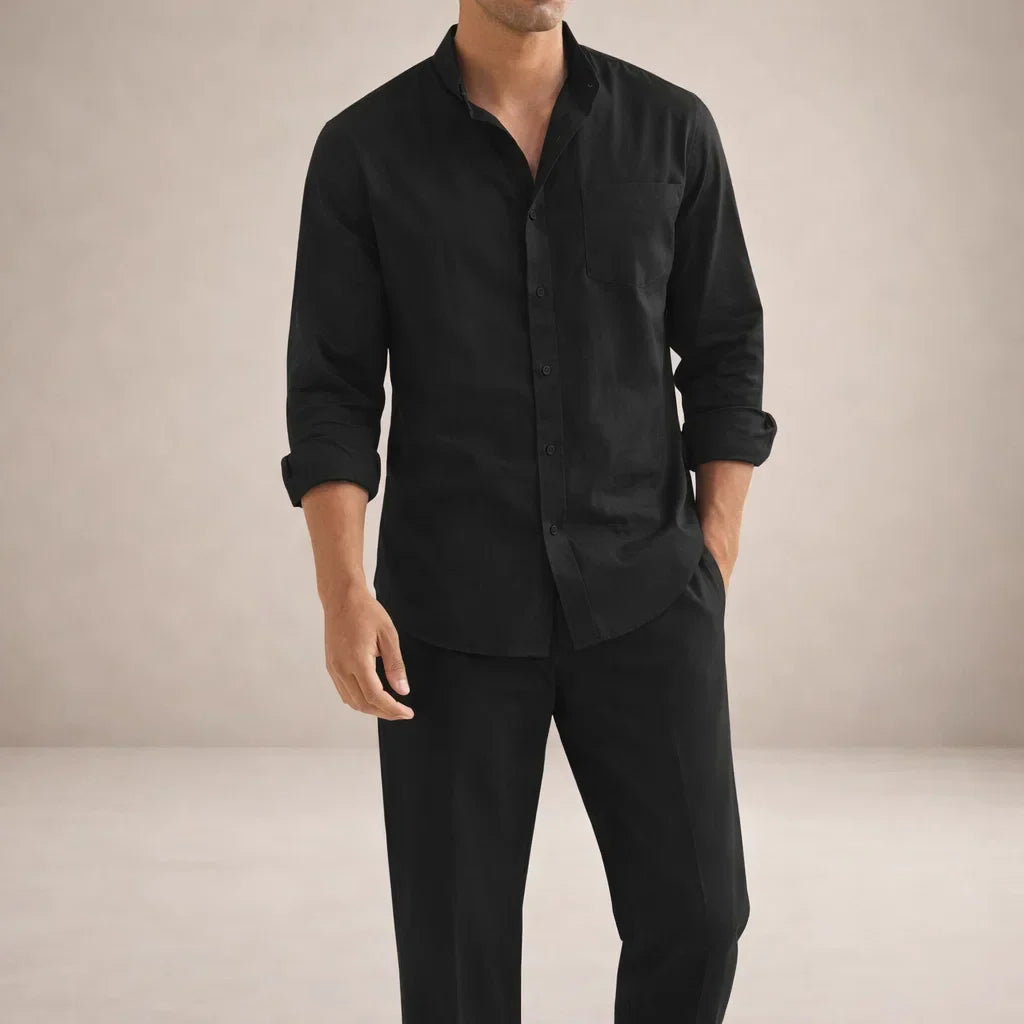 Akiva Men’s Stylish Two-Piece Set – Casual Shirt and Matching Pants Outfit