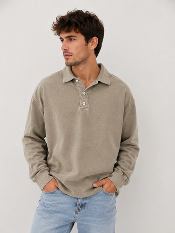 Men's Relaxed Polo Sweatshirt