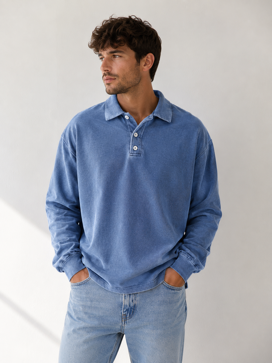 Men's Relaxed Polo Sweatshirt