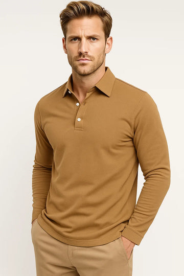 Men's Long-Sleeved Polo Shirt