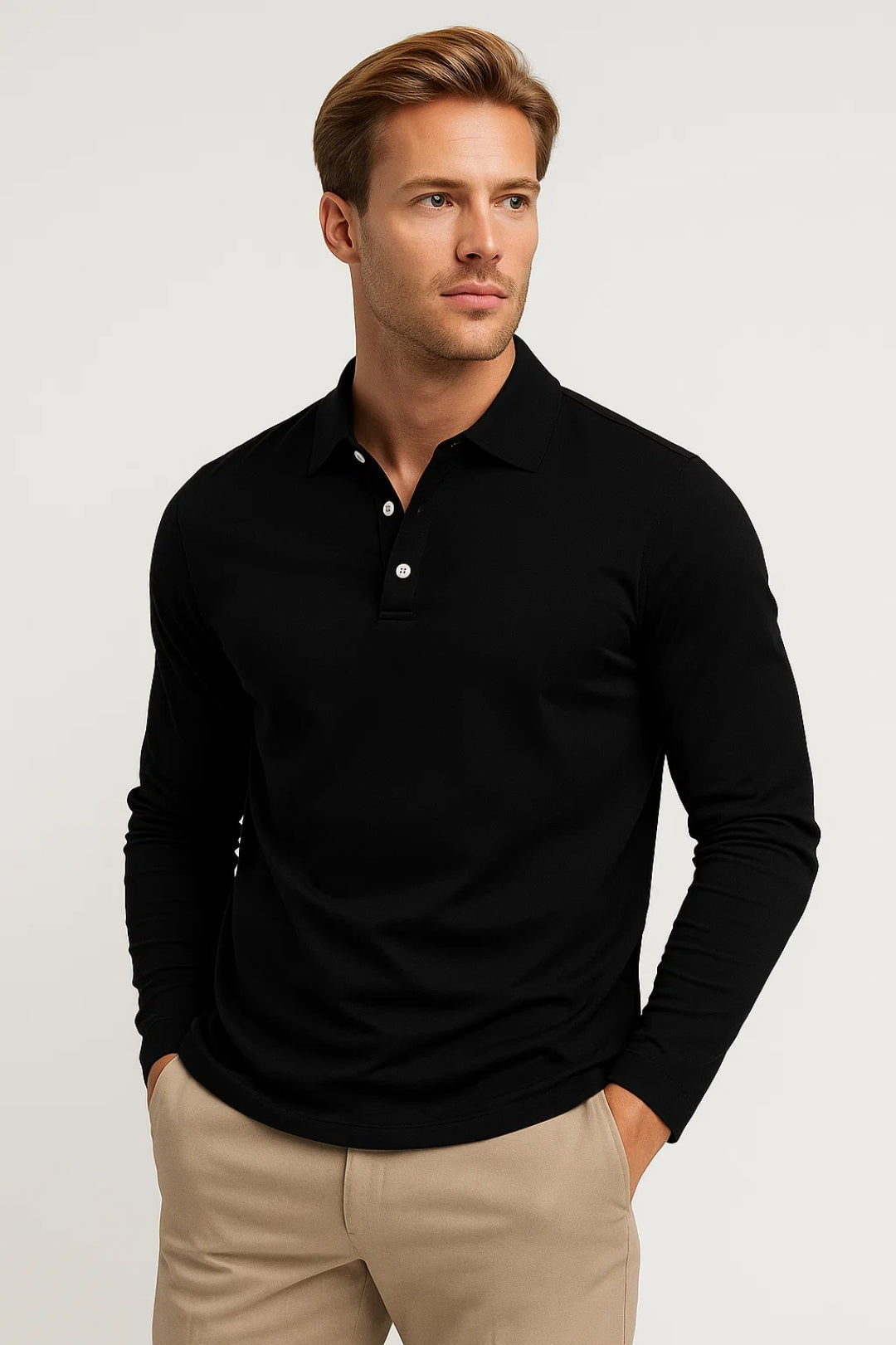 Men's Long-Sleeved Polo Shirt