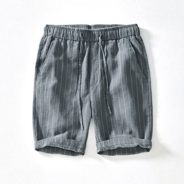 Pantalones Cortos de Lino a Rayas de Brisa Costera