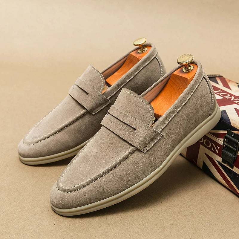 William Wright Suede Slip-On Loafers