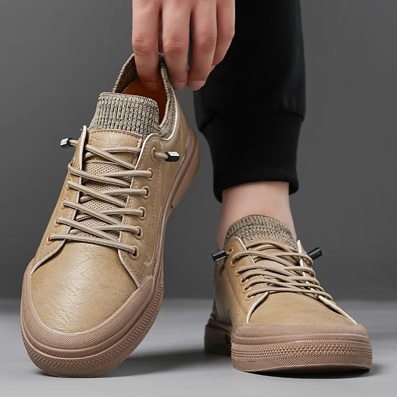 Jenson Leather Knit Athletic Sneakers