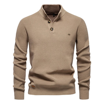 Aaron | Men's Sweater With Button Design