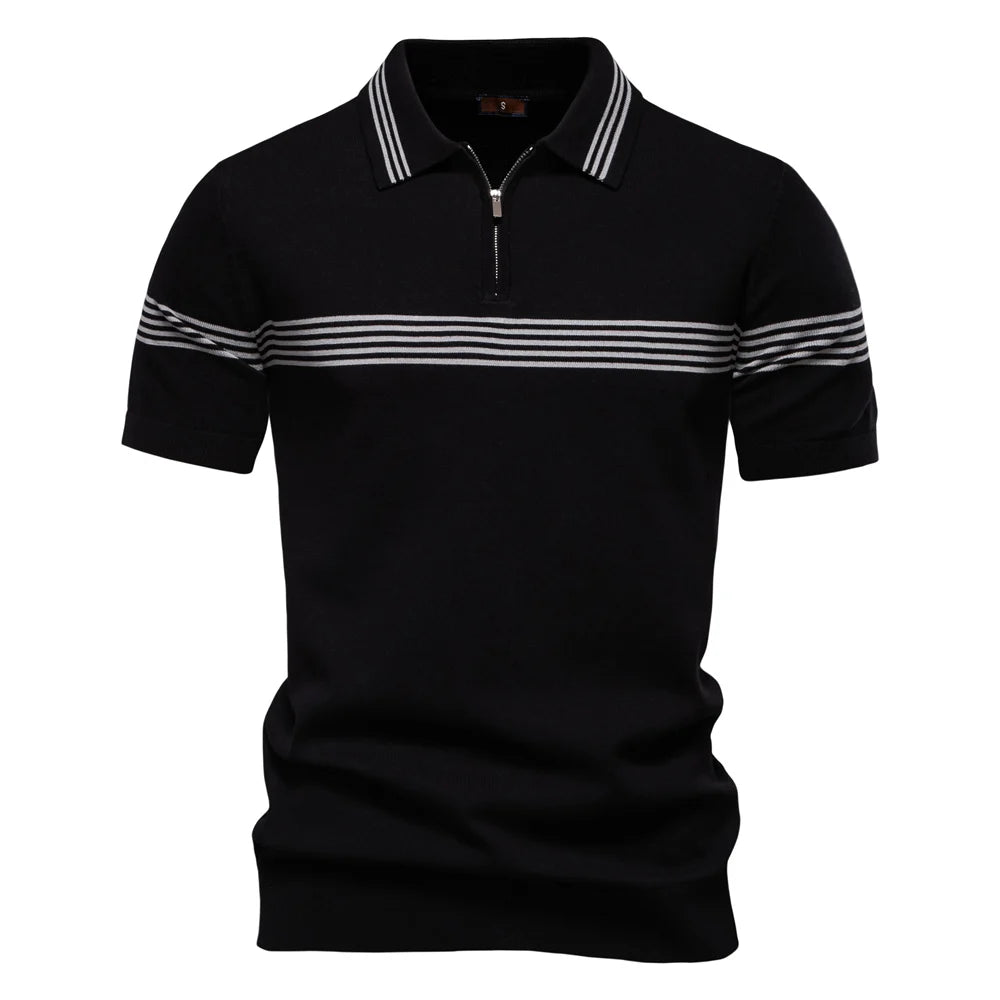 Carrington Zip Striped Polo