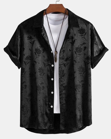 Floral Textured Relaxed Fit Button-Up Shirt