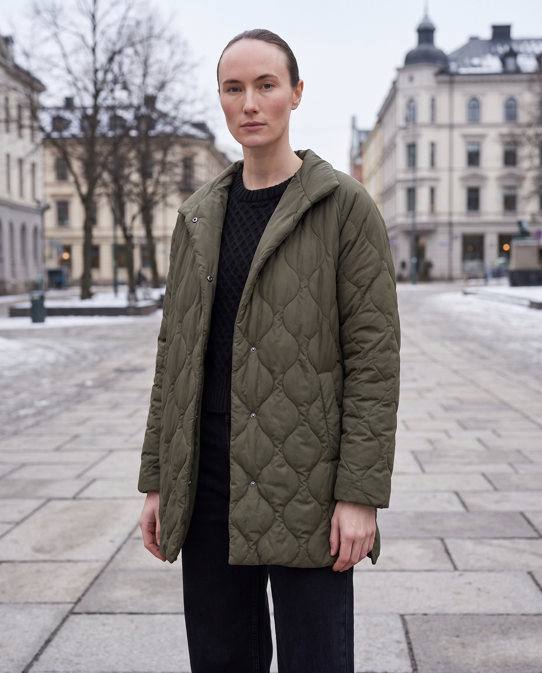 Oversized Quilted Lightweight Puffer Jacket