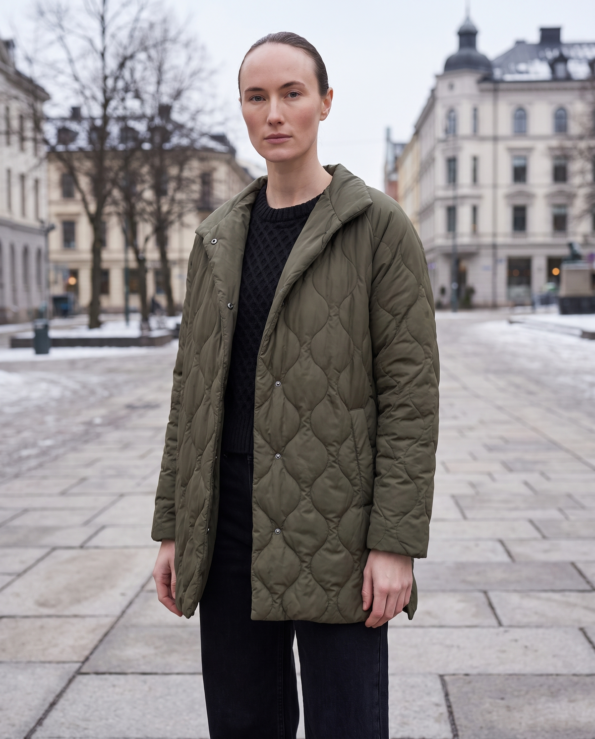 Oversized Quilted Lightweight Puffer Jacket