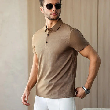 Modern Fitted Knit Polo Shirt
