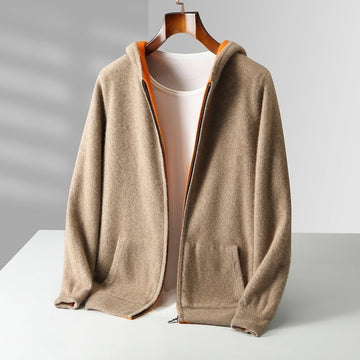 Relaxed Reversible Cashmere Zip Hoodie