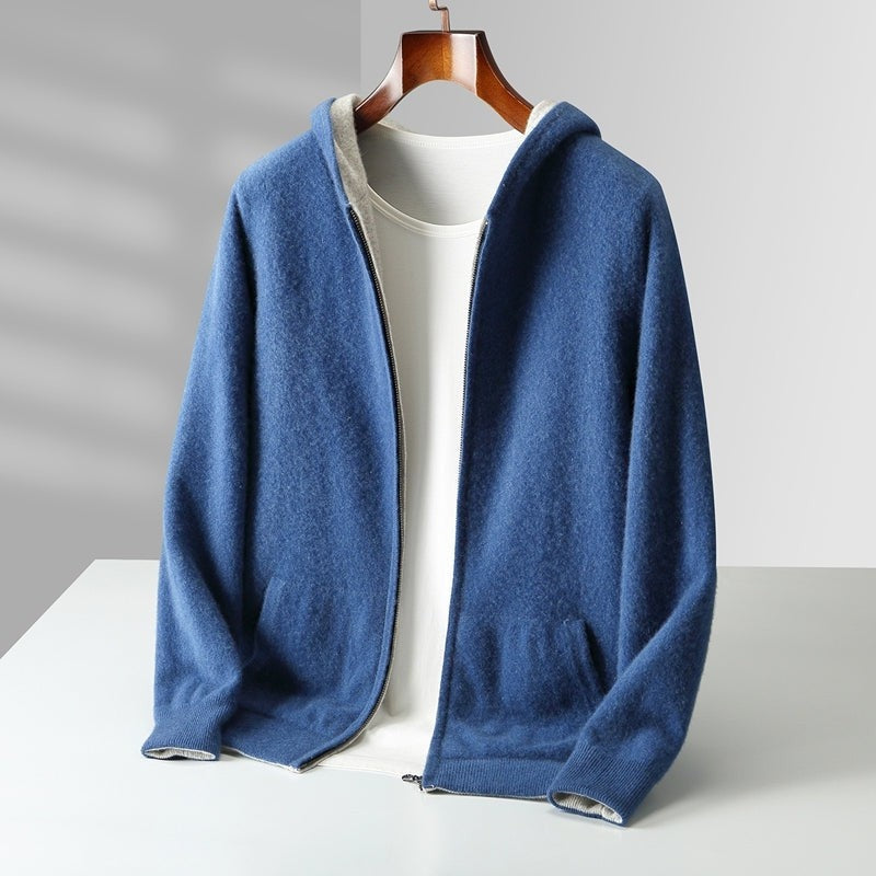 Relaxed Reversible Cashmere Zip Hoodie