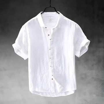Relaxed Short Sleeve Linen Shirt