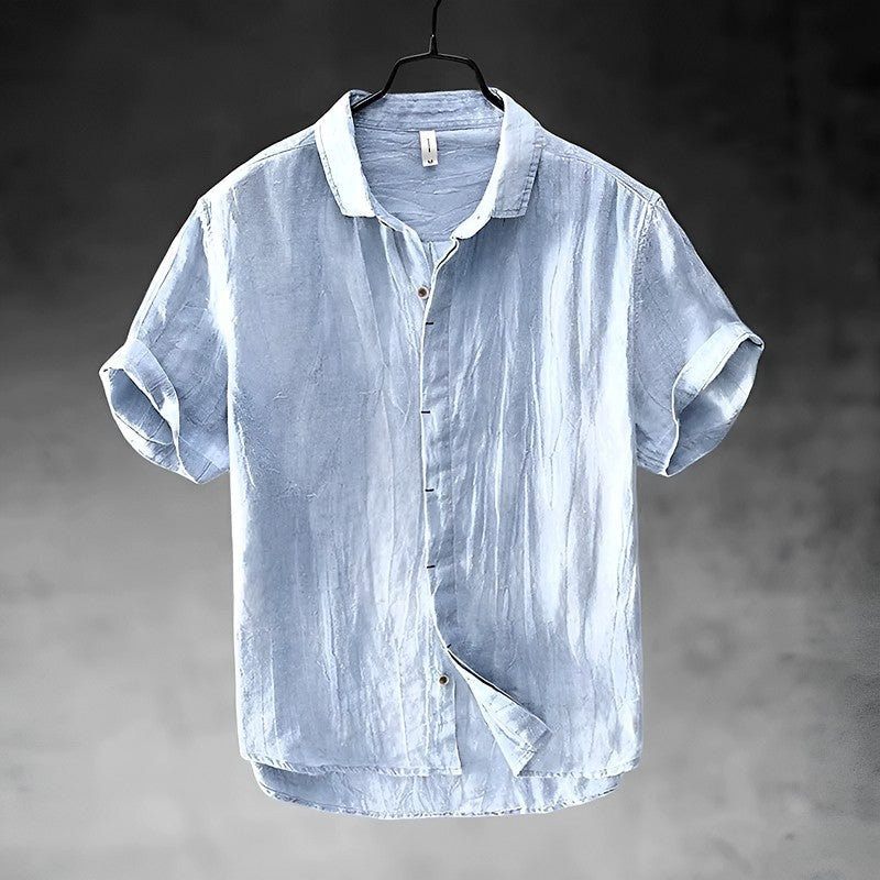Relaxed Short Sleeve Linen Shirt