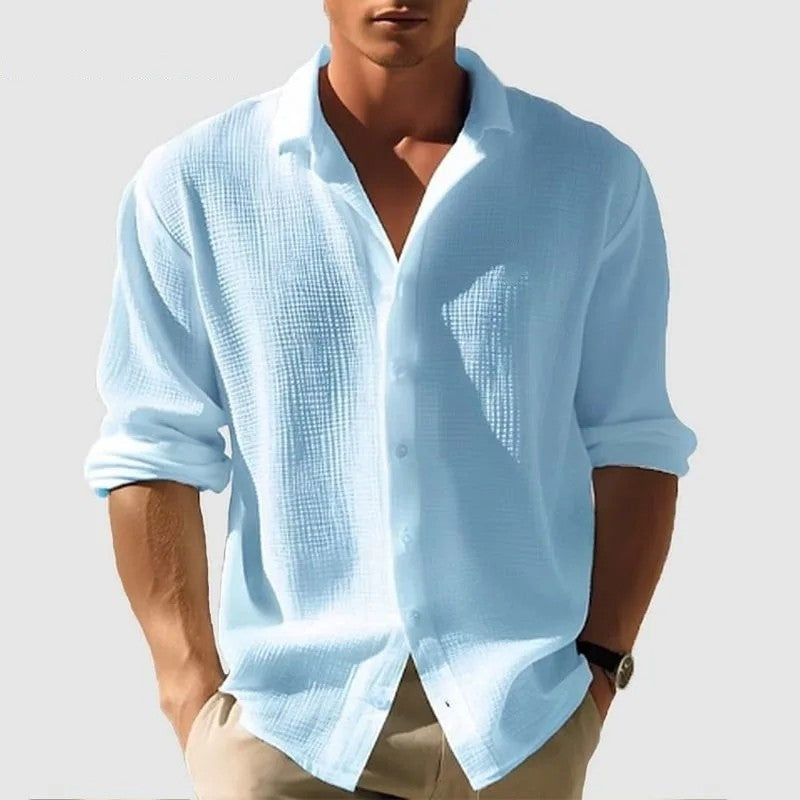 Relaxed Textured Button-Up Shirt