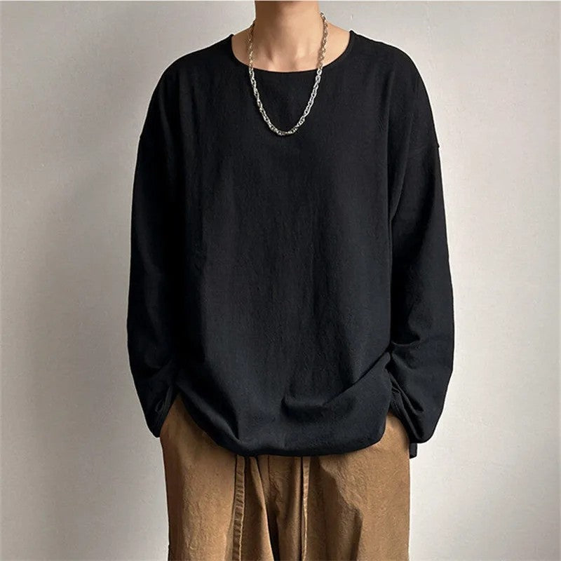 Relaxed Textured Long Sleeve Shirt