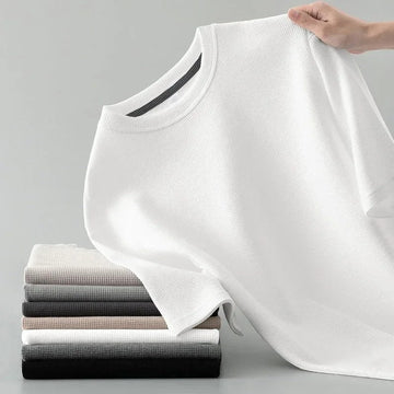 Waffle Knit Relaxed Crewneck T-Shirt